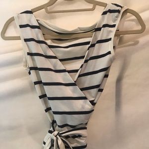 MaxMara Weekend Striped Wrap Top Size Small